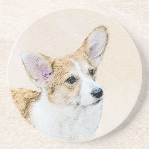 Dessous De Verre En Grès Pembroke Welsh Corgi Peinture - Art Chien original