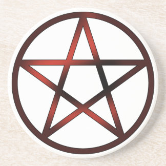 Dessous De Verre En Grès Pentacle autel - Rouge
