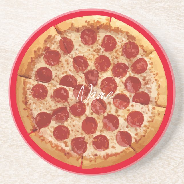 Dessous De Verre En Grès Pepperoni Pizza Thunder_Cove (Devant)