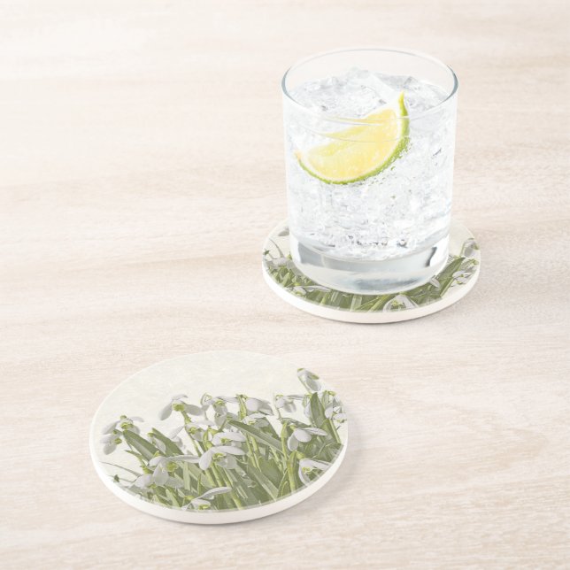 Dessous De Verre En Grès Perce-neige (Côté)
