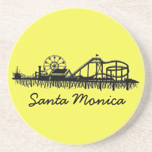 Dessous De Verre En Grès Père Noël Monica CA California Pier Beach Ferris W