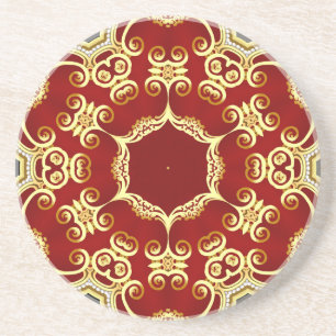 Dessous De Verre En Grès Perle d'or : illustration de cadre décoratif.