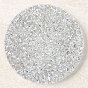 Dessous De Verre En Grès Perles argentées de graine de Rocaille