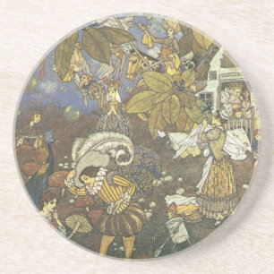 Dessous De Verre En Grès Personnages de livre d'histoires classique vintage