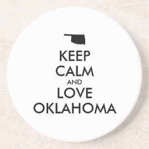 Dessous De Verre En Grès Personnalisable KEEP CALM et LOVE OKLAHOMA