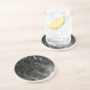 Dessous De Verre En Grès Personnalisé élégant Modèle tendance Marbre noir r