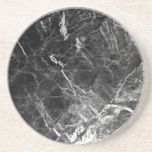 Dessous De Verre En Grès Personnaliser Marbre noir Elégant Modèle tendance