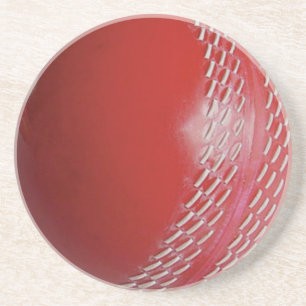 Dessous De Verre En Grès Personnaliser rouge de balle de cricket avec votre