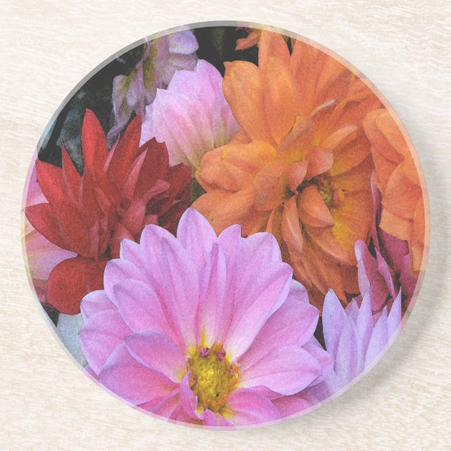 Dessous De Verre En Grès Pétales de dahlia (Devant)