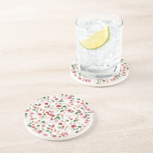 Dessous De Verre En Grès Pétales de pomme rouge cerise verte