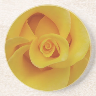 Dessous De Verre En Grès Pétales de rose jaune romantiques