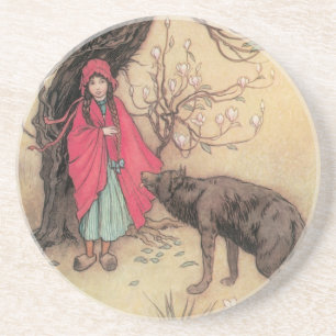 Dessous De Verre En Grès Petit Chaperon Rouge vintage par Warwick Goble