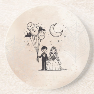 Dessous De Verre En Grès Petit Couple Effrayant