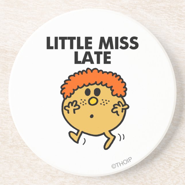 Dessous De Verre En Grès Petite Miss Tard | Lettres noires (Devant)