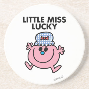 Dessous De Verre En Grès Petite Mlle Lucky   Lettres noires