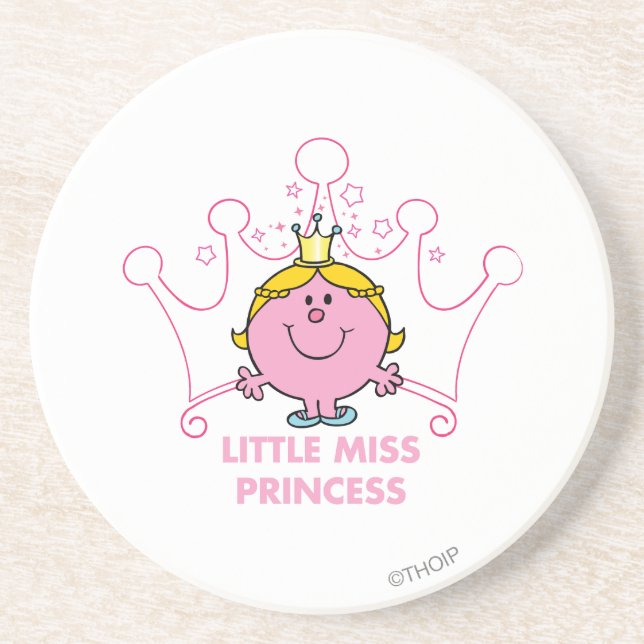 Dessous De Verre En Grès Petite Mlle Princesse | Couronne rose à cinq point (Devant)