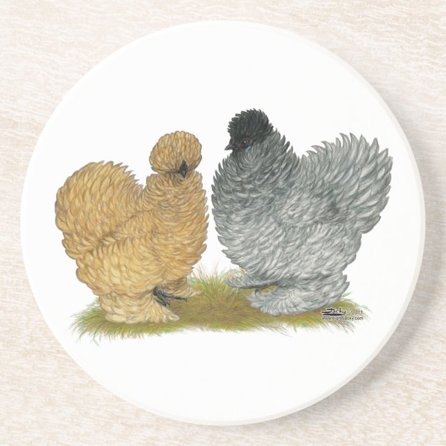 Dessous De Verre En Grès Petits poulets (Devant)