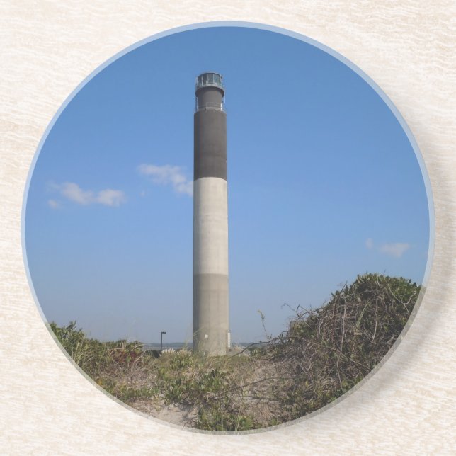 Dessous De Verre En Grès Phare d'île de chêne, la Caroline du Nord (Devant)