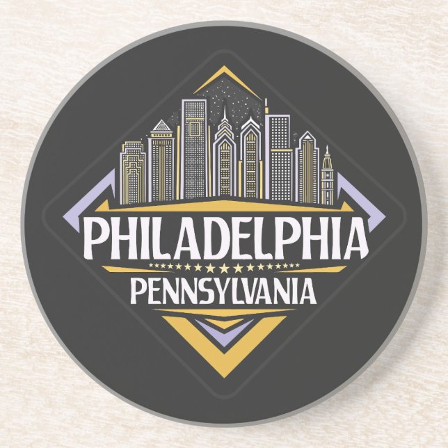 Dessous De Verre En Grès Philadelphie Pennsylvanie (Devant)