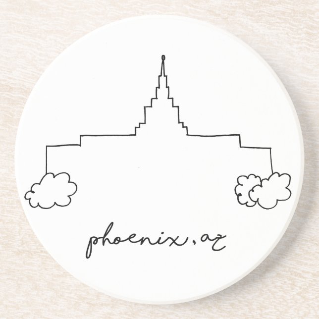 Dessous De Verre En Grès phoenix arizona temple simple dessin moderne (Devant)