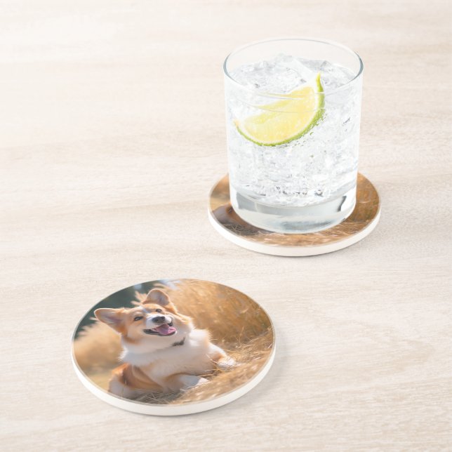 Dessous De Verre En Grès Photo de compagnie personnalisée (Côté)