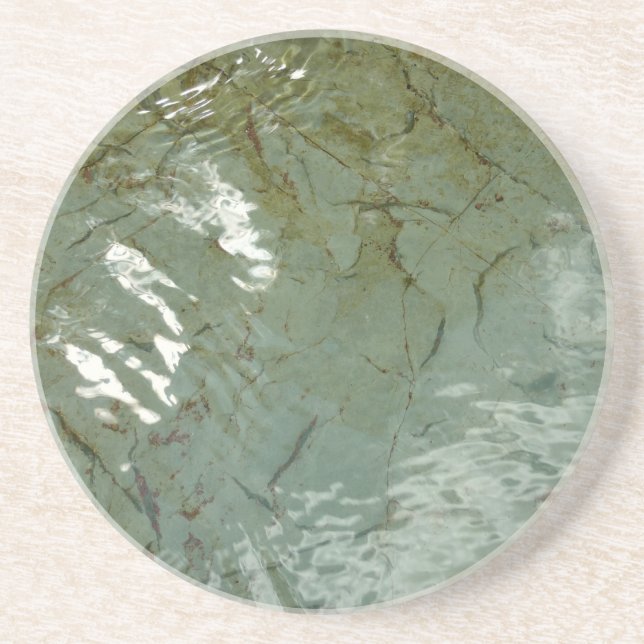 Dessous De Verre En Grès Photo de la nature de dalles rocheuses couvertes d (Devant)