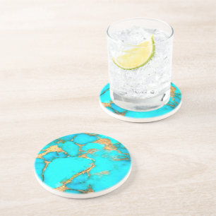 Dessous De Verre En Grès photo en pierre turquoise