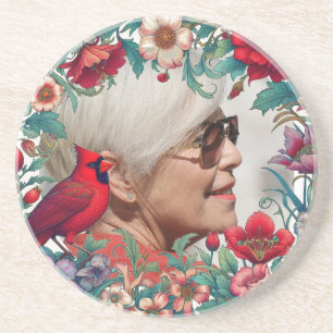Dessous De Verre En Grès Photographie de Keepsaké du cardinal rouge