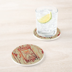 Dessous De Verre En Grès Phrase latin - Saisir Le Jour - Crâne Memento Mori