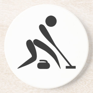 Dessous De Verre En Grès Pictogramme de curling