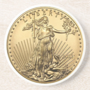 Dessous De Verre En Grès Pièce American Eagle Gold