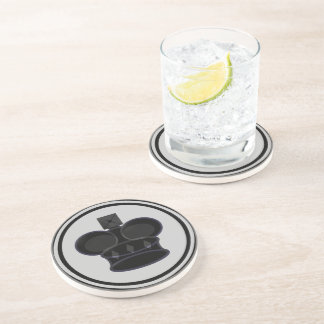 Dessous De Verre En Grès Pièce d'échecs noire du Roi
