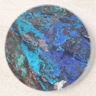 Dessous De Verre En Grès Pierre de marbre bleu élégant