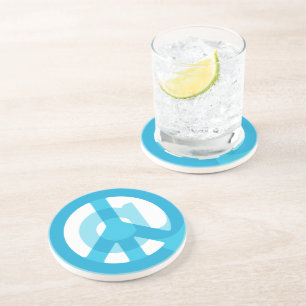 Dessous De Verre En Grès Pierre sociale de méditation de médias de signe de