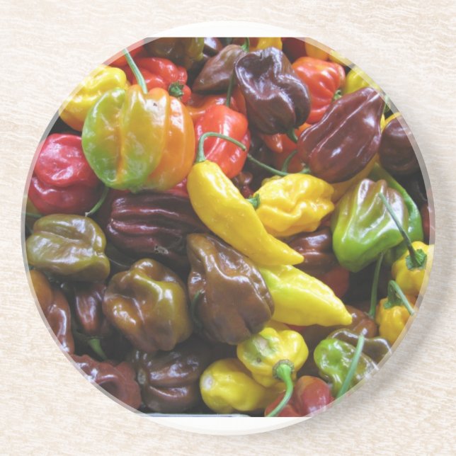 Dessous De Verre En Grès Piments Yum (Devant)