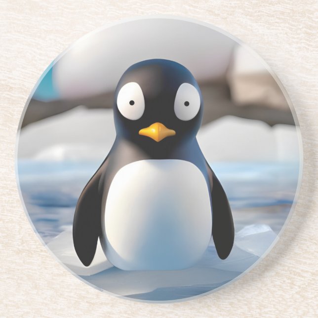 Dessous De Verre En Grès Pingouin (Devant)