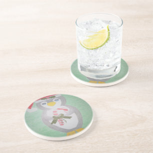 Dessous De Verre En Grès Pingouin de Noël mignon