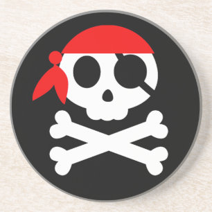 Dessous De Verre En Grès Pirate Skeleton Sketch Bandanna