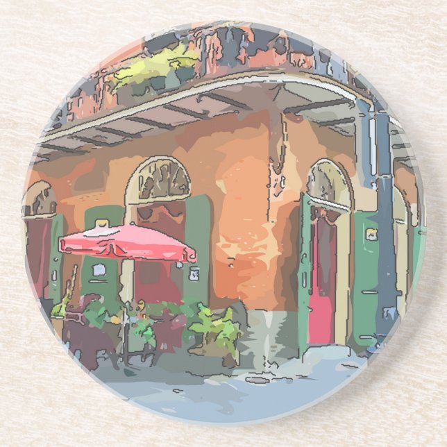 Dessous De Verre En Grès Pirates Alley Nouvelle-Orléans (Devant)