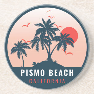 Dessous De Verre En Grès Pismo Beach California Retro Sunset Souvenirs 80s
