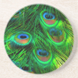 Dessous De Verre En Grès Pix-Dezines Psychedelic Peacock