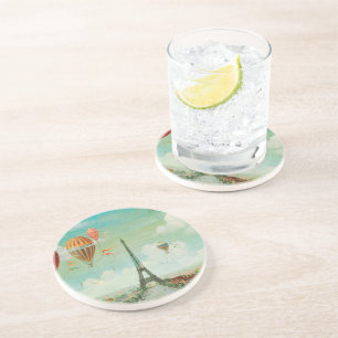 Dessous De Verre En Grès PixDezines ballons vintages/eiffel/paris