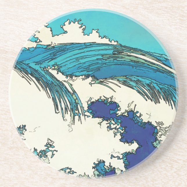 Dessous De Verre En Grès PixDezines konen uehara vagues océaniques, 上 原 (Devant)