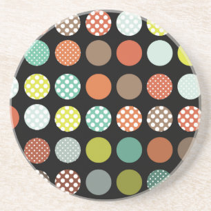 Dessous De Verre En Grès PixDezines Pois rétro/DO-IT-YOURSELF couleur arriè