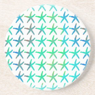 Dessous De Verre En Grès Plage côtière de Starfish Multicolore Turquoise bl