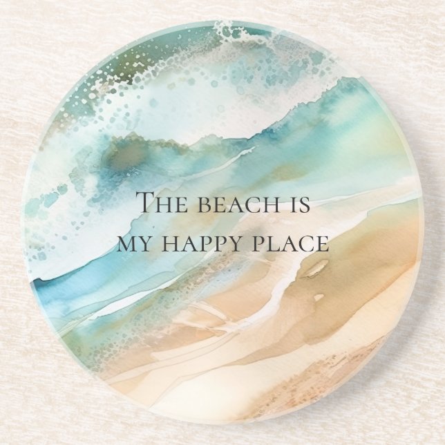 Dessous De Verre En Grès Plage Océan (Devant)