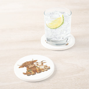 Dessous De Verre En Grès Plaid & Precious Pals