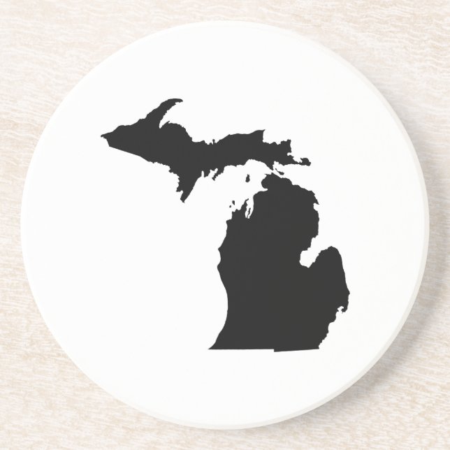 Dessous De Verre En Grès Plan de l'État du Michigan (Devant)