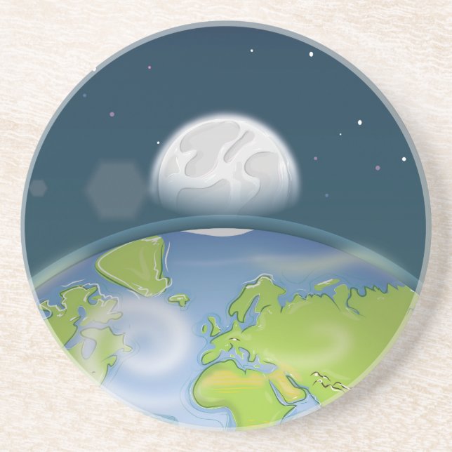 Dessous De Verre En Grès Planète Terre (Devant)