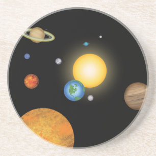 Dessous De Verre En Grès Planètes du système solaire dans l'espace profond 